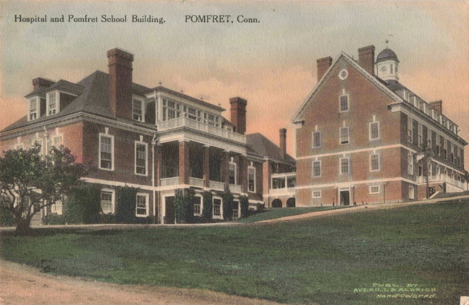Hospital & Pomfret School Building Pomfret Center Connecticut CT c1910 Postcard
