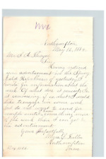 1884 Handwritten Letter Myra L Fuller Genealogy Northampton MA Massachusetts picture