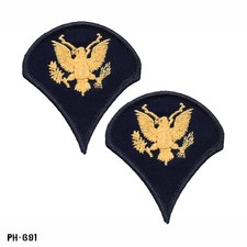 Specialist E-4 ASU LARGE Rank Patches Dress Blues ~ US Army ~ Blue/Yellow ~ NEW picture