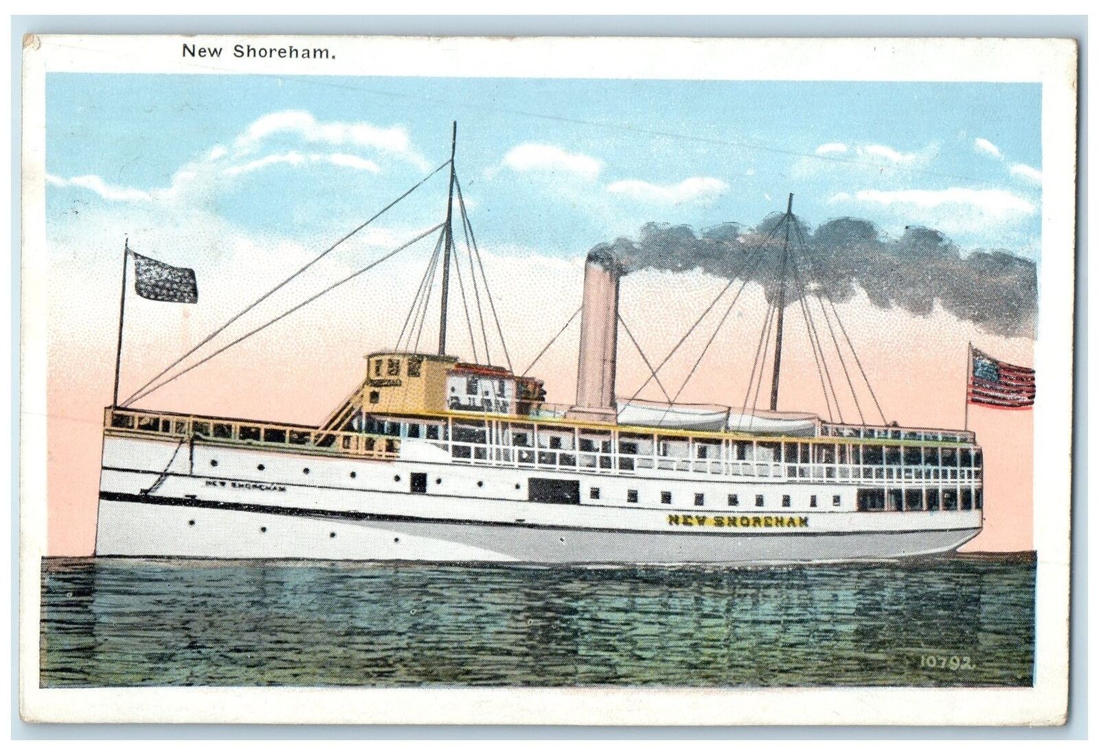 1923 New Shoreham Steamship East Northfield Massachusetts MA Posted Postcard