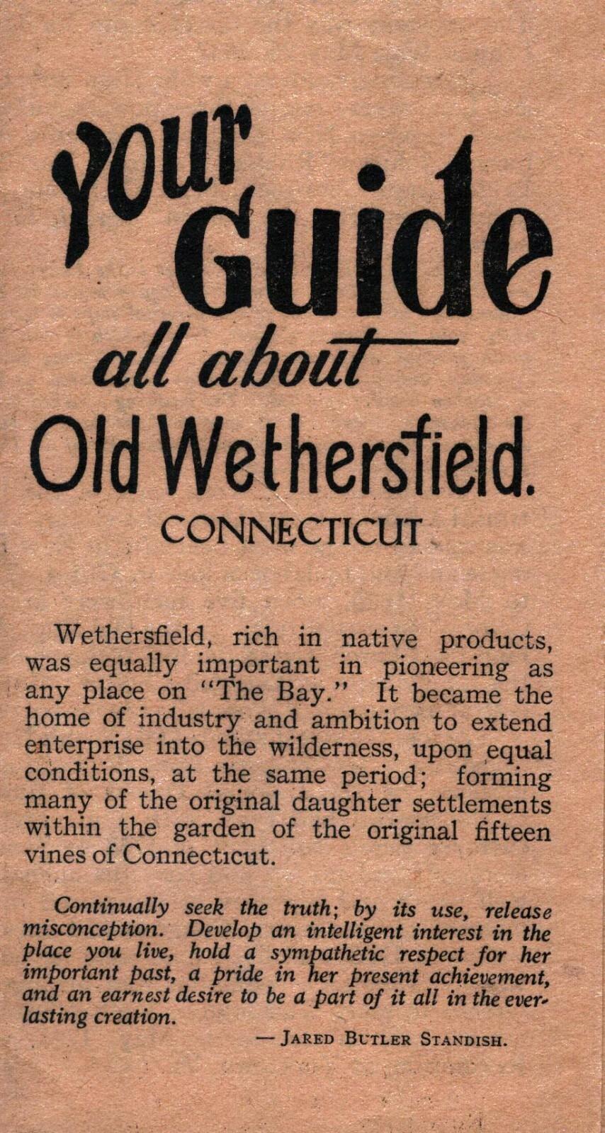 1934 Old Weathersfield Connecticut Guide & Map 11 1934 Old Weathersfield Connecticut Guide & Map 11