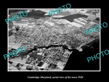 Cambridge Maryland Aerial View Of The Town c1940 2 Old Large Historic Photo picture