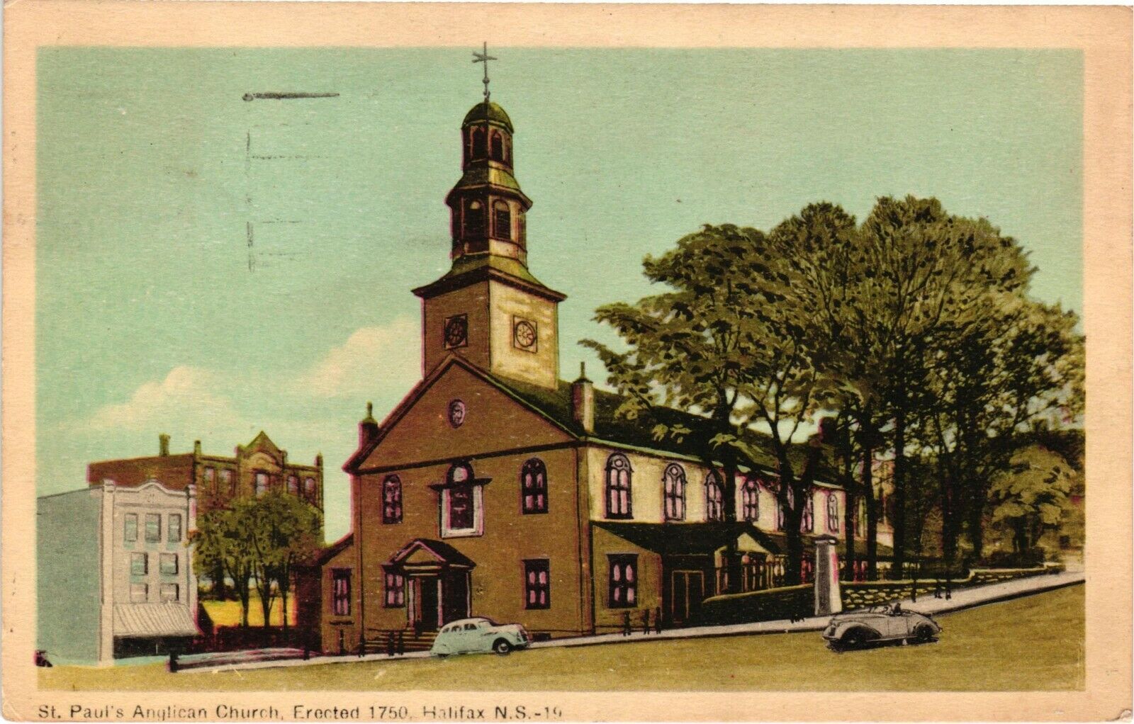 Vintage Postcard - Posted 1949 St Pauls Anqtican Church Halifax Canada #8758