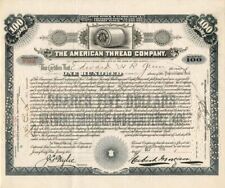 American Thread Co. Issued to Edward H.R. Green - Stock Certificate - Autographe picture