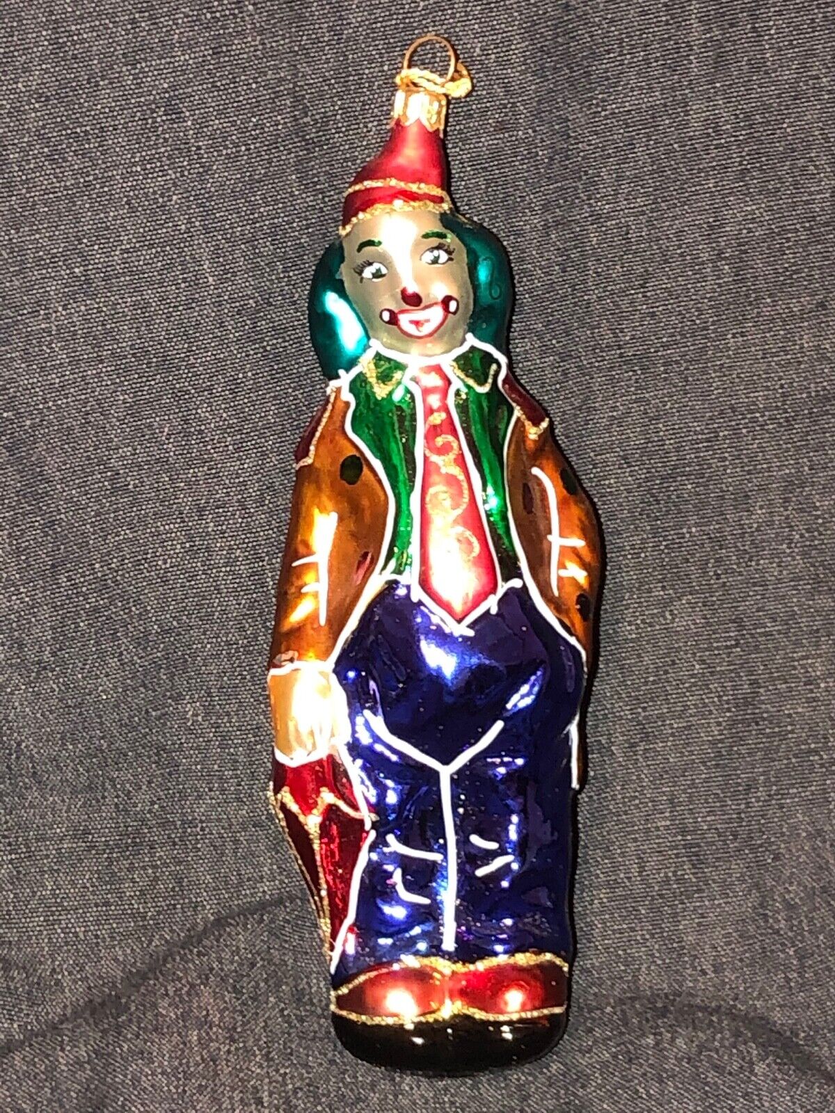 NEW Retired Gifford Collection  Glass Clown Christmas Ornament 6\