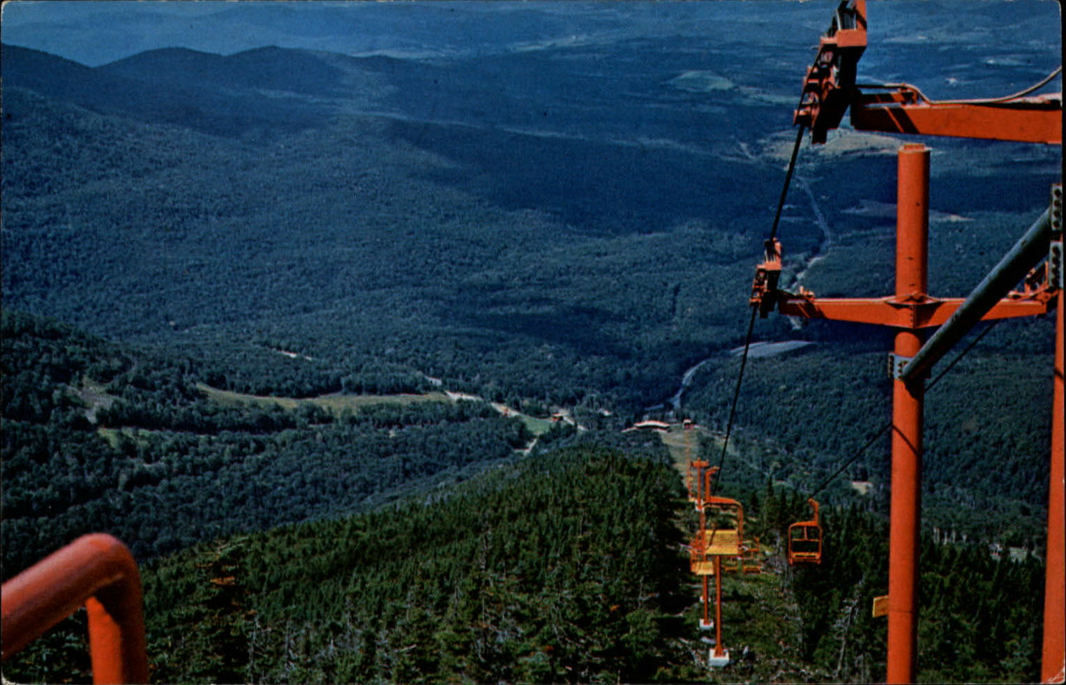 Vermont Jeffersonville Madonna Mountain chair lift ~ 1970s postcard sku763