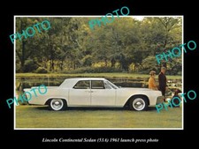 OLD POSTCARD SIZE PHOTO OF 1961 LINCOLN CONTINENTAL SEDAN LAUNCH PRESS PHOTO 2 picture