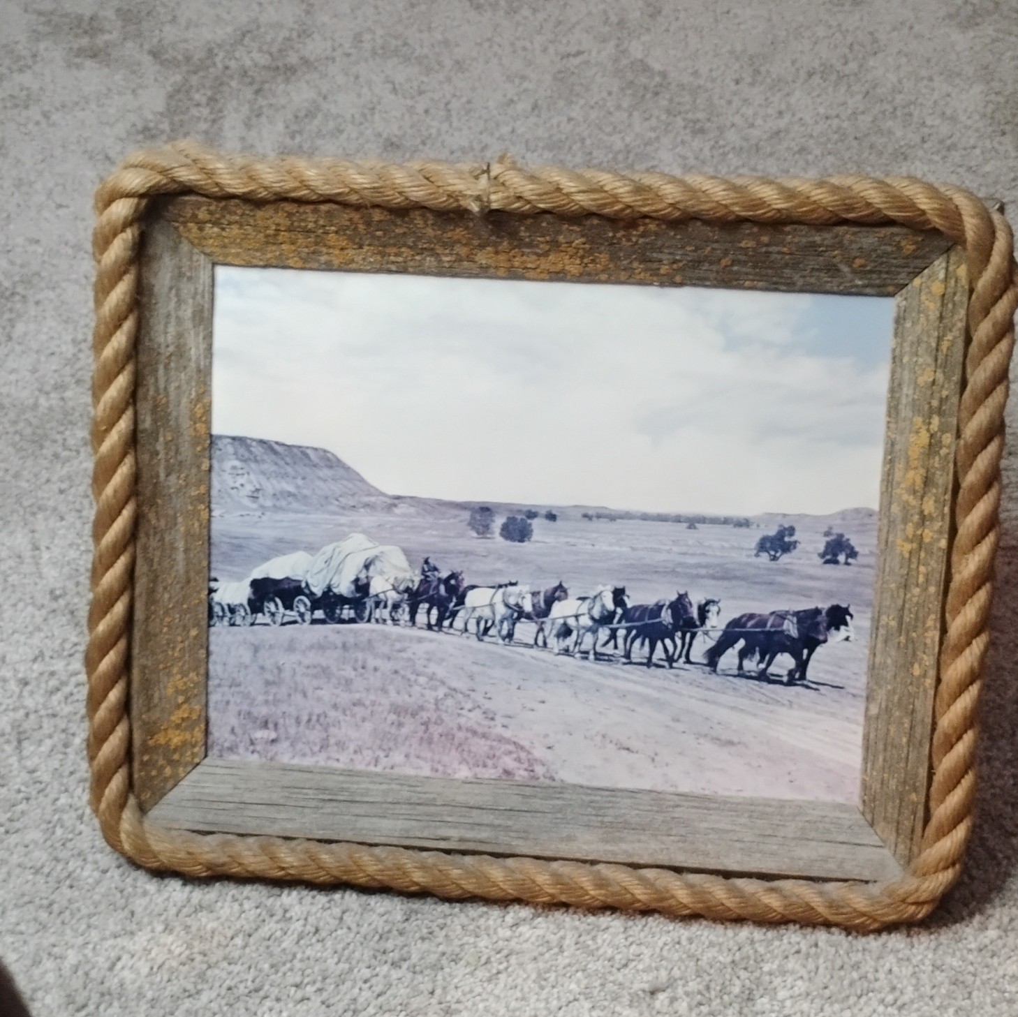 Vintage L.A. Huffman Framed Western Print 17x14 - Tex Staling Freight Outfit - Vintage L.A. Huffman Framed Western Print 17x14 - Tex Staling Freight Outfit -