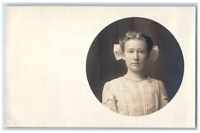 c1910s Candid Woman Bow Necklace Readsboro Vermont VT RPPC Photo Postcard picture