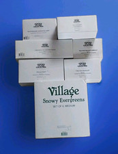 Department 56 Heritage Village Porcelain Snowy Evergreens Set of 6 Medium Boxed picture