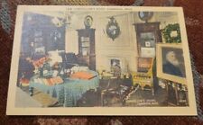 Vintage Linen Postcard Longfellow’s Study, Cambridge, Massachusetts  picture