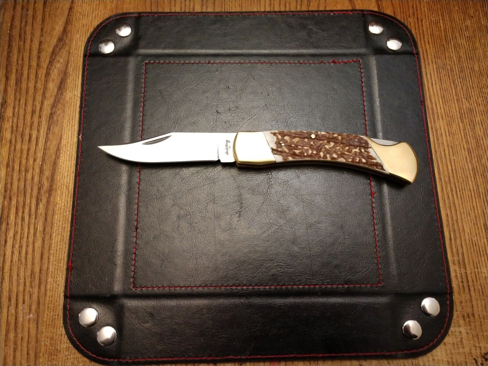 UNCLE  HENRY Papa Bear Knife 7CR17Mov SS Blade Next Generation Staglon Handle 