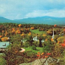 Stowe's Church VT Mount Sterling Range Mansfield Vermont Chrome Autumn Postcard picture