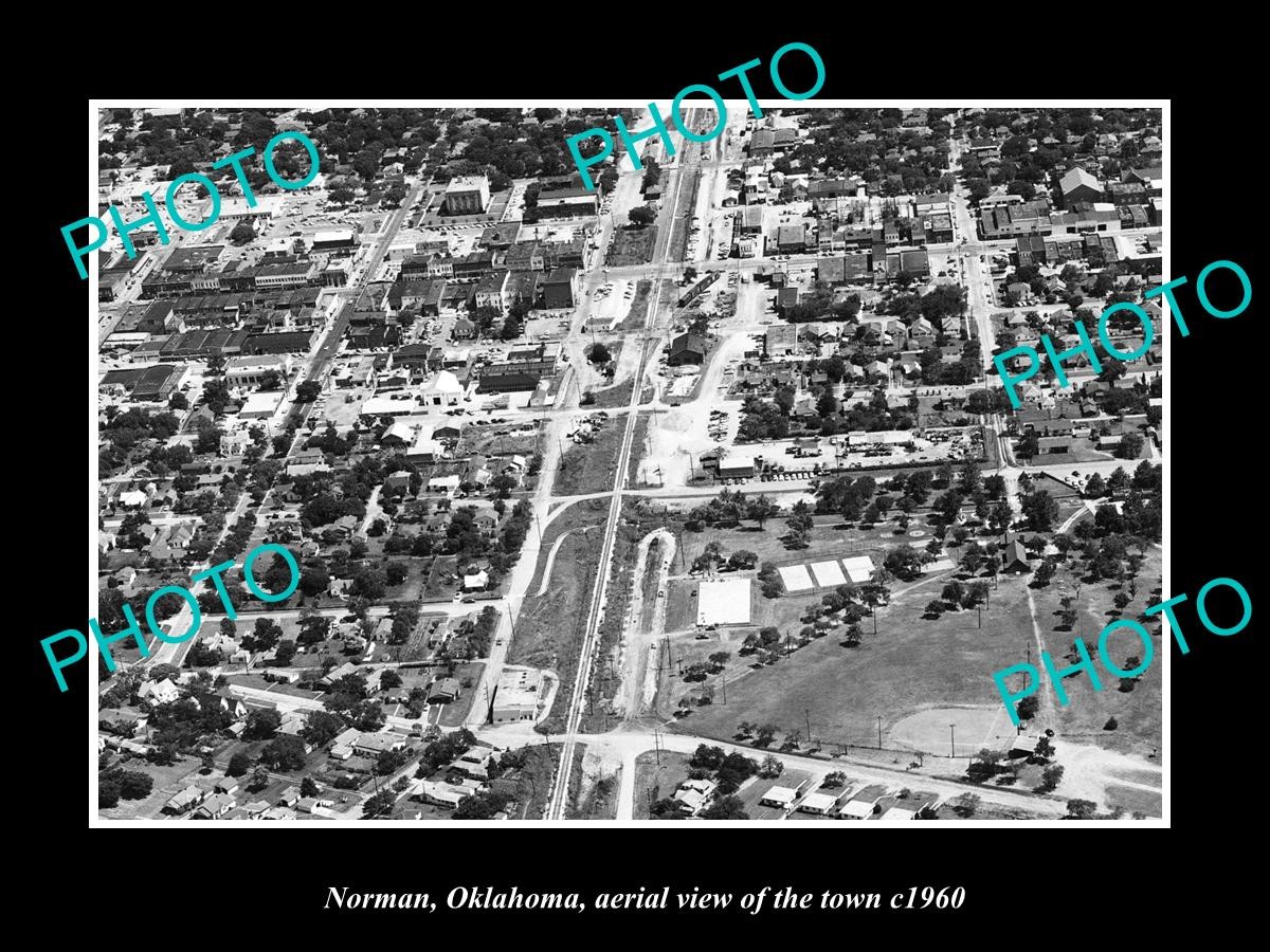 Norman Oklahoma Aerial View Of The Town c1960 Old Large Historic Photo Norman Oklahoma Aerial View Of The Town c1960 Old Large Historic Photo