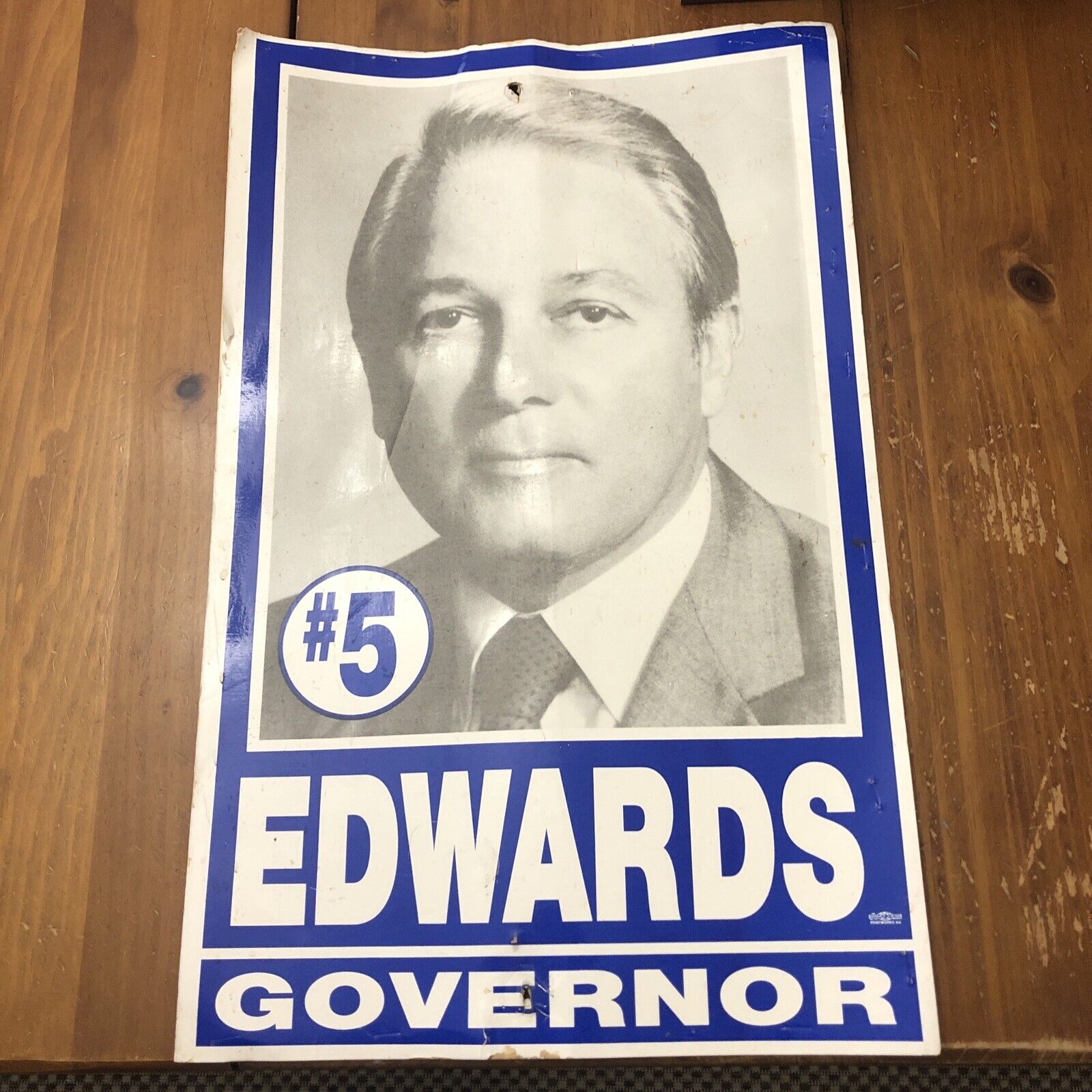 Edwin Edwards Campaign poster, Louisiana Governor Vintage 14 X 22 Has Issues. 1