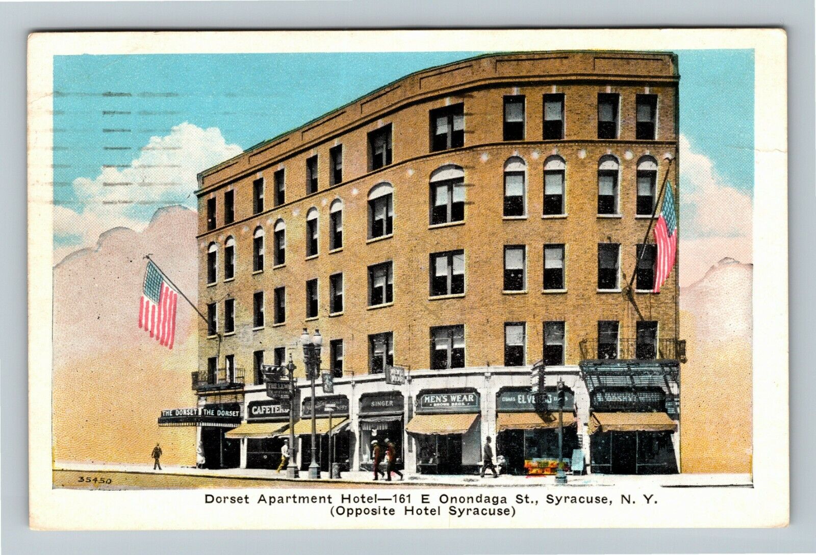 Syracuse NY-New York, Dorset Apartment Hotel Vintage Postcard