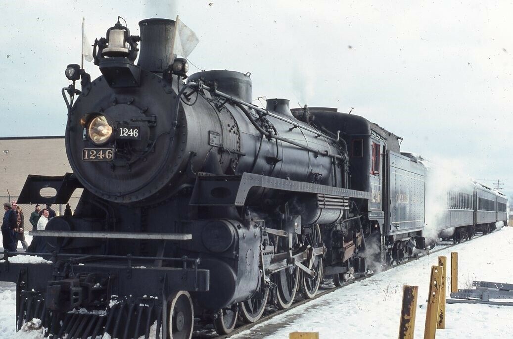CP 1216 CANADIAN PACIFIC Railroad Steam Locomotive RUTLAND VT 1975 Photo Slide