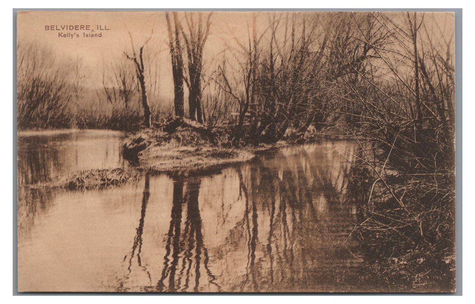 Kelly\'s Island at BELVIDERE IL Illinois Vintage 1908 PCK Postcard
