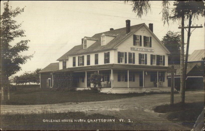North Craftsbury VT Orleans House c1910 Real Photo Postcard