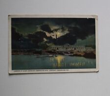 Cambridge Manufacture Company Maryland MD Postcard Harbor At Night 1940s VTG picture
