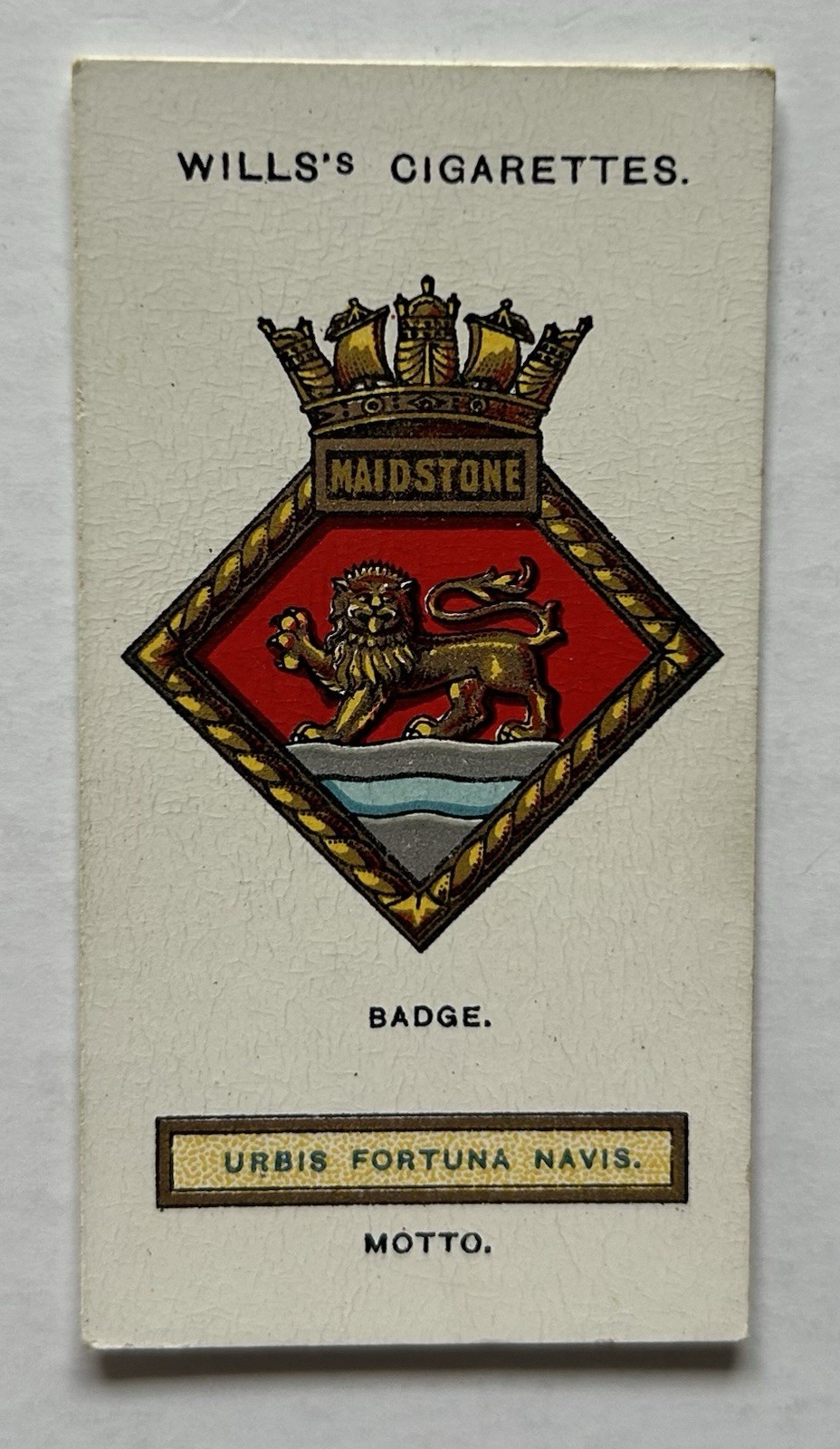 Wills Ships Badges Maidstone No 47 Submarine Depot Ship Tobacco Card TR10 Wills Ships Badges Maidstone No 47 Submarine Depot Ship Tobacco Card TR10
