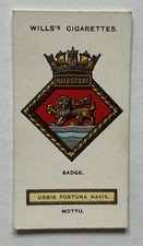 Wills Ships Badges Maidstone No 47 Submarine Depot Ship Tobacco Card TR10 picture