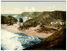 Cornwall. Kynance Cove. Vintage photochrome by P.Z, photochrome Zurich photochro picture
