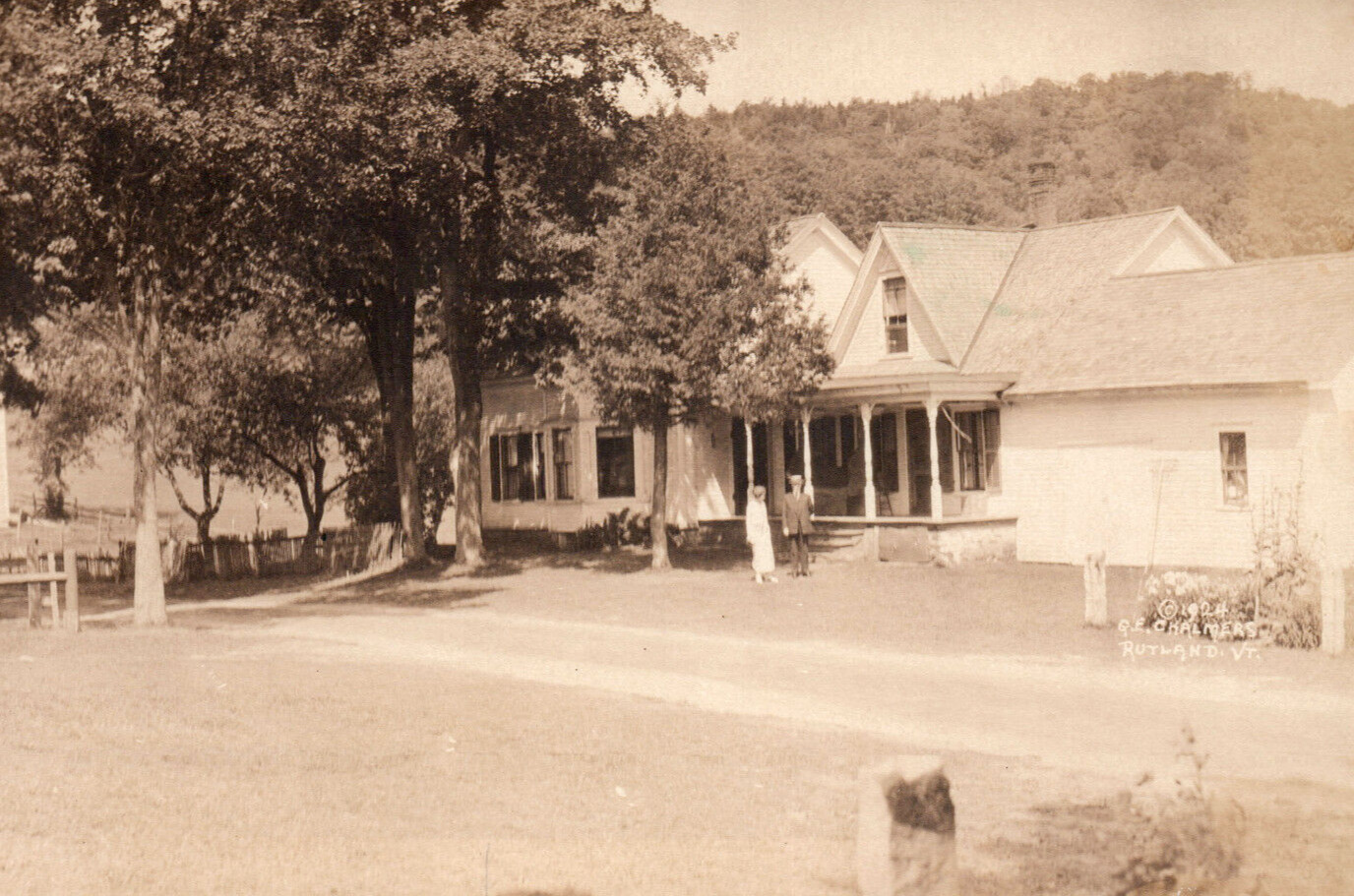 Rutland Vermont VT 1924 Residence House Farm Chalmers RPPC Real Photo Postcard
