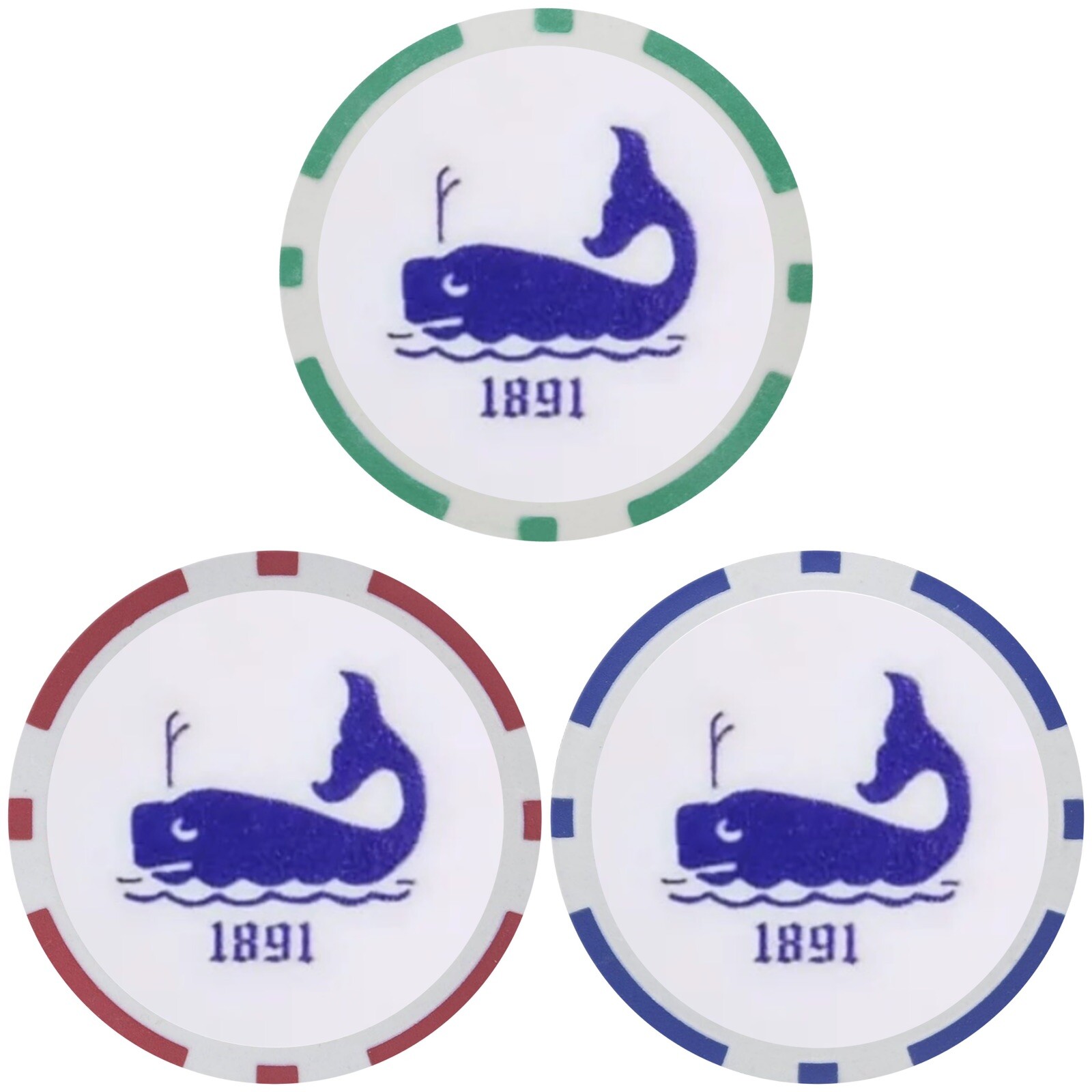 (3) Maidstone Club - Poker Chip Golf Ball Marker (3) Maidstone Club - Poker Chip Golf Ball Marker