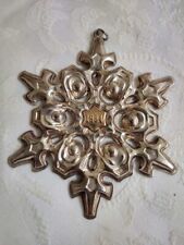 Vtg. Gorham sterling silver 1984 snowflake ornament; gold filled. picture
