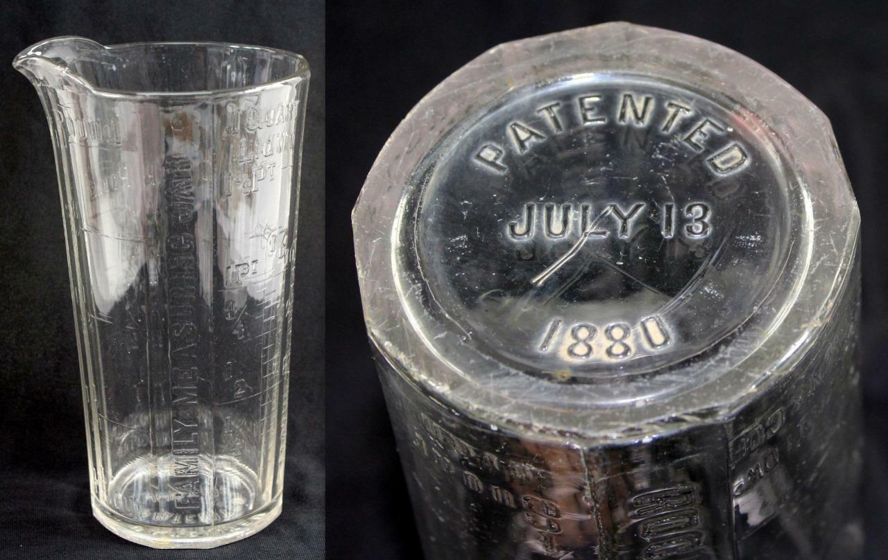 Antique c.1880 Rochester Tumbler Co. Family Measuring Glass Jar