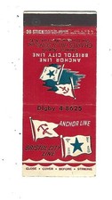 Bristol City Line / Anchor Line     Matchcover   One Broadway   New York, N.Y. picture