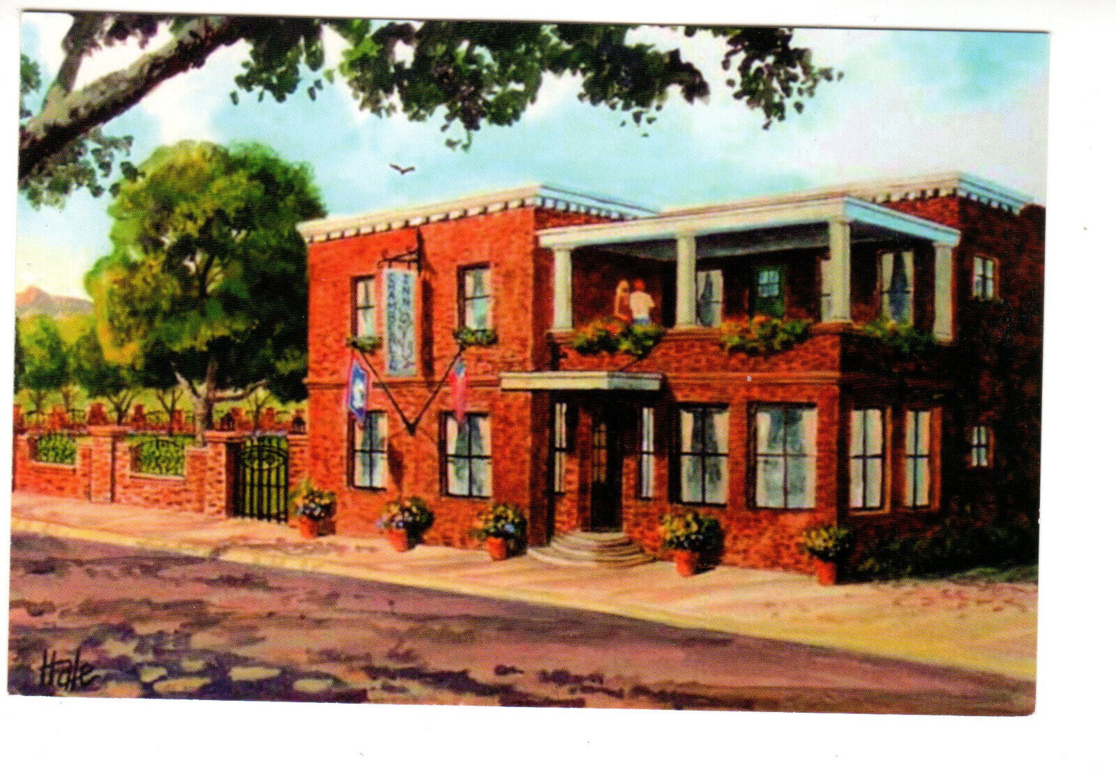 Artist Postcard: Chamberlin Inn, Cody, WY (Wyoming) - exterior view - by Hale