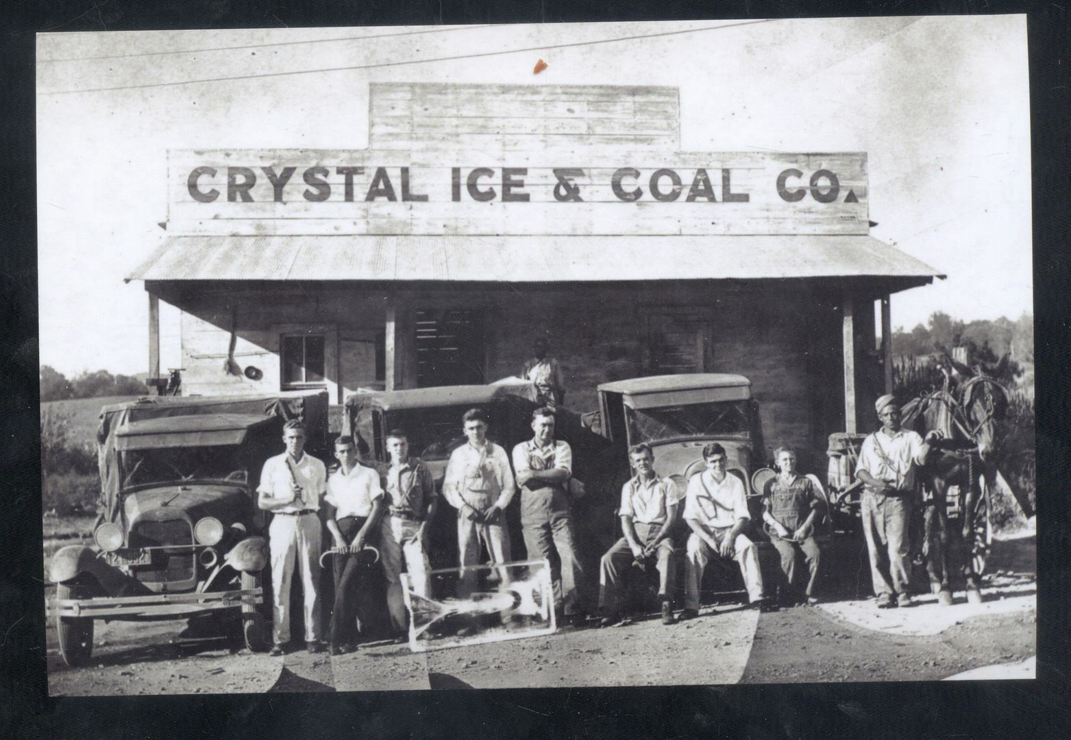 REAL PHOTO WOODBURY TENNESSEE CRYSTAL ICE & COAL COMPANY POSTCARD COPY
