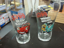 Lot 2 Coca Cola Rudy Ragtop & Woody Wagon Glasses Promo 6