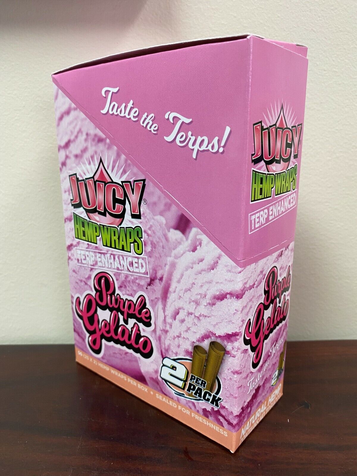 Juicy Jay’s Wraps Terps Purple Gelato~Full Box 25/2ct Packs
