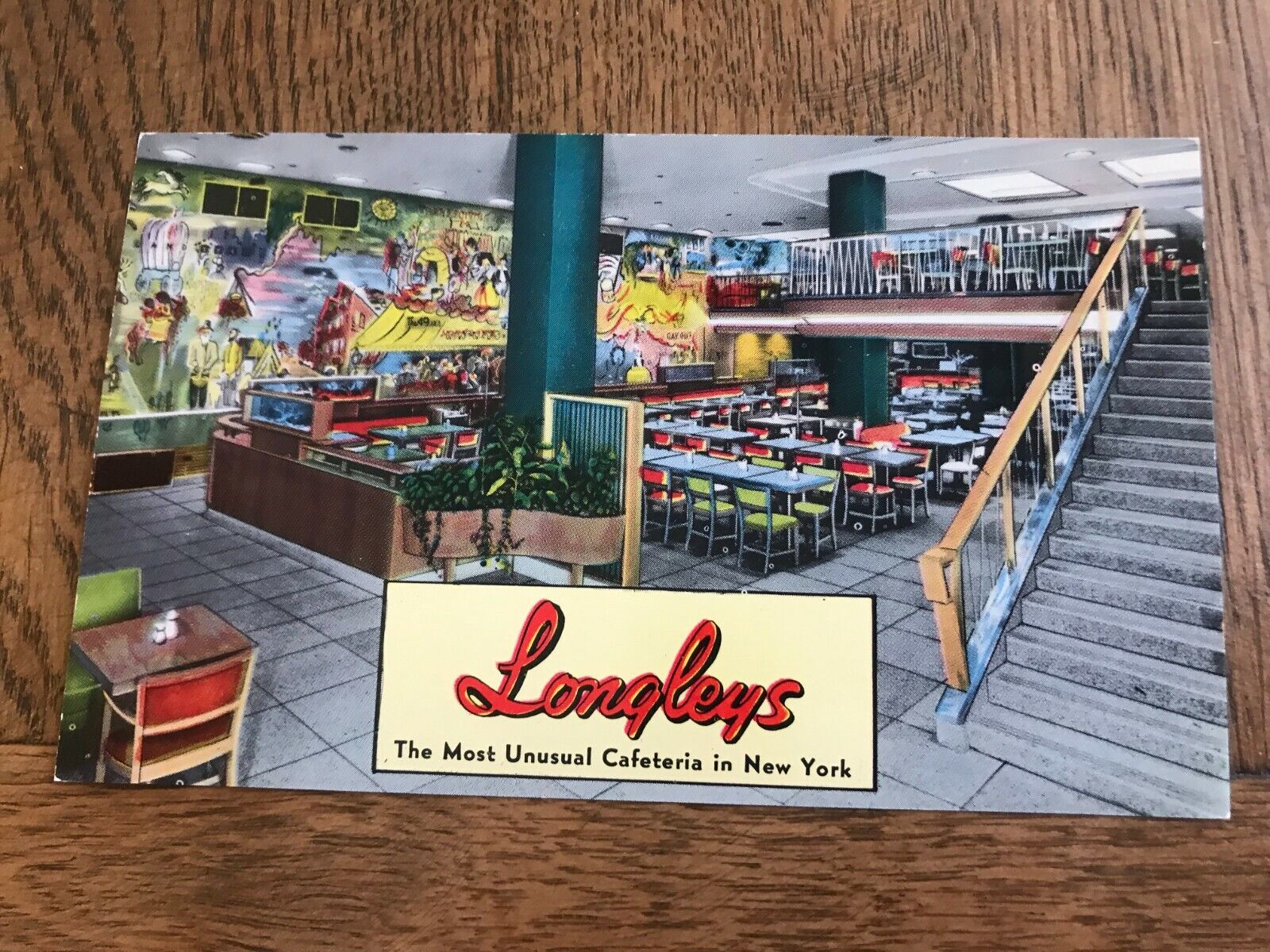 Longleys Cafeteria in New York City New York Postcard