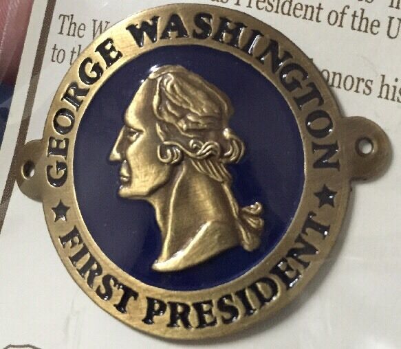 George Washington 1st President Hiking Medallion, Shield, NEW Goes On Stick