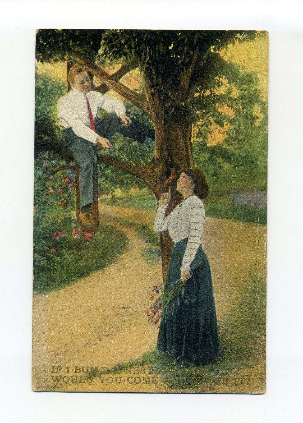Postmark Richford VT romantic postcard, msg \