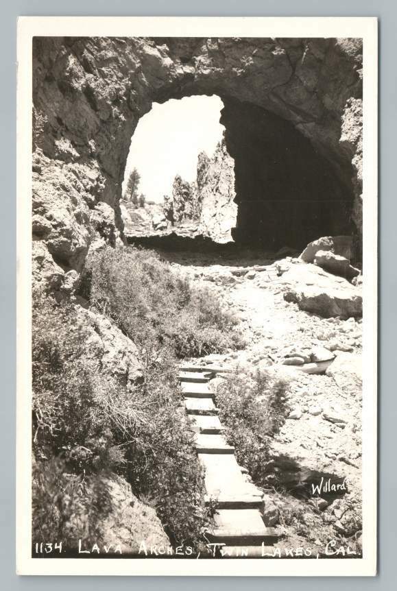 Lava Arches TWIN LAKES California RPPC Vintage Stephen Willard Photo Mammoth 40s
