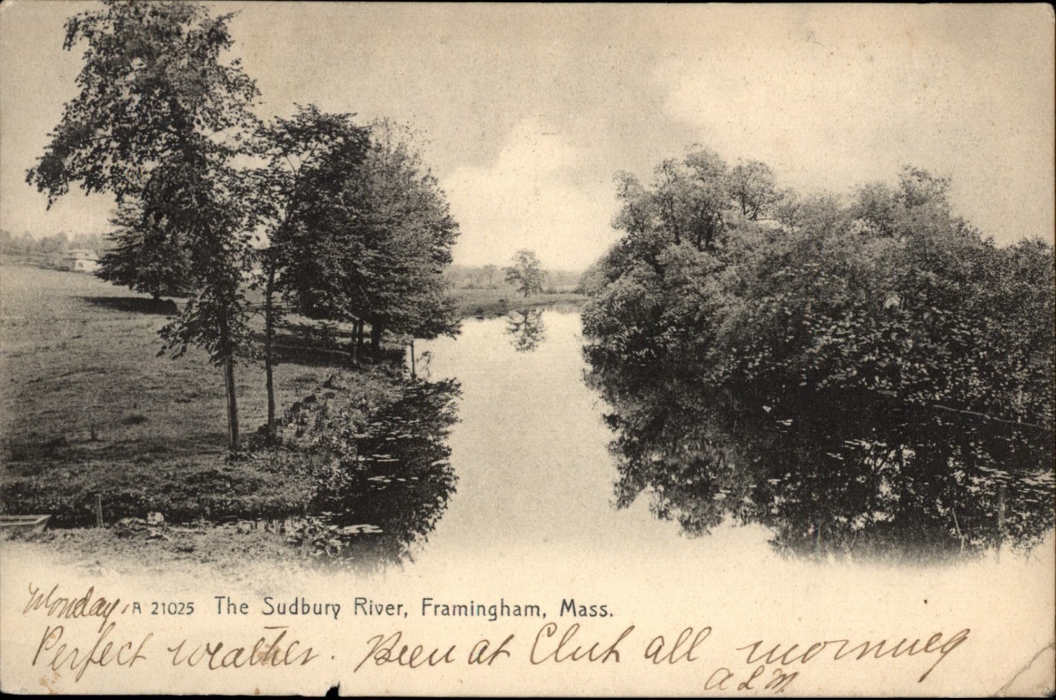 Framingham MA Sudbury River 1906 UDB Rotograph Rare DPO South Framingham MA