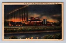 Warren OH-Ohio, Steel Mill, Antique Vintage Postcard picture
