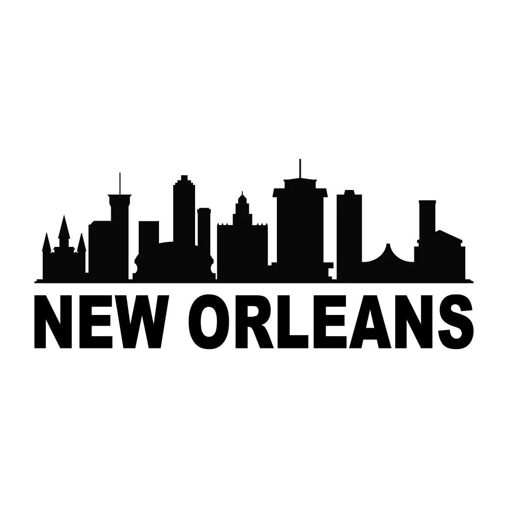 New Orleans Louisiana City Skyline Cityscape Decal Sticker Black Die Cut Vinyl New Orleans Louisiana City Skyline Cityscape Decal Sticker Black Die Cut Vinyl