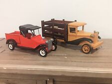 Vintage Wooden TOY TRUCK STAKE BED ESSEX DUTY 1920’s Style Trucks ~ Pair picture