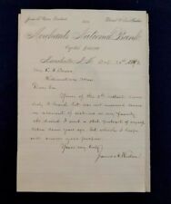 1892 N.H.Governor James A Weston Handwritten Autographed Letter & Steel Portrait picture