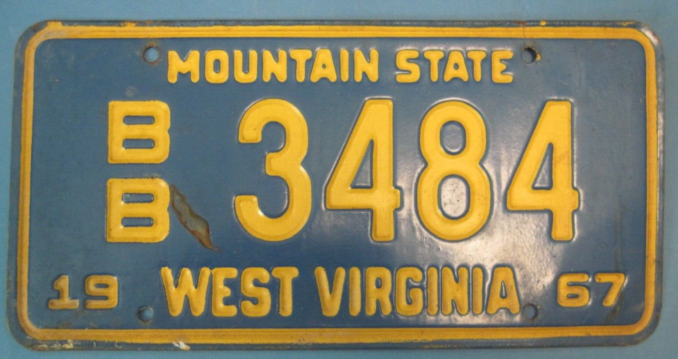 1967 West Virginia truck License Plate