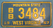 1967 West Virginia truck License Plate picture