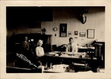 1930 Photograph C.H. Stannard & Co Office Newark NY Typist & Deer Head picture