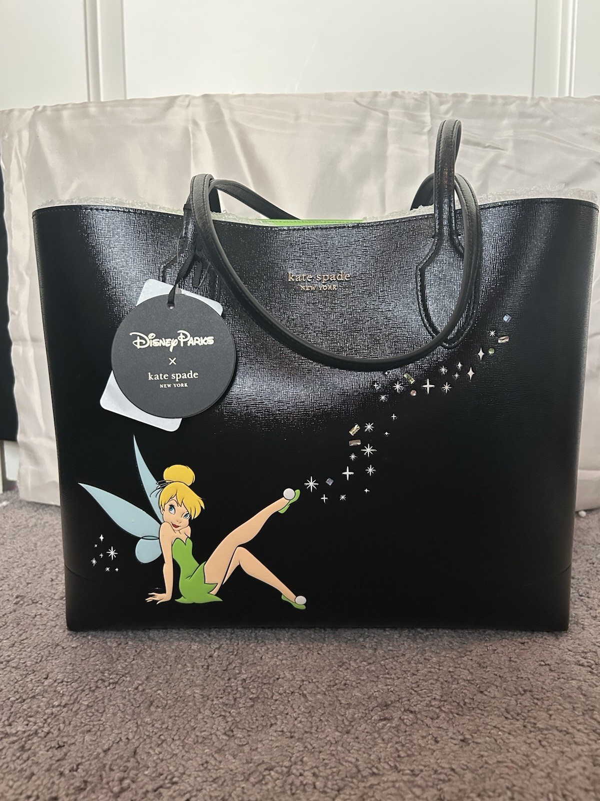 NWT Disney Parks X Kate spade Tinkerbell Large Tote With Detachable Wallet NWT Disney Parks X Kate spade Tinkerbell Large Tote With Detachable Wallet