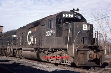 GUILFORD B&M 337 @ E. DEERFIELD MA in 87 ORIGINAL KODACHROME SLIDE picture
